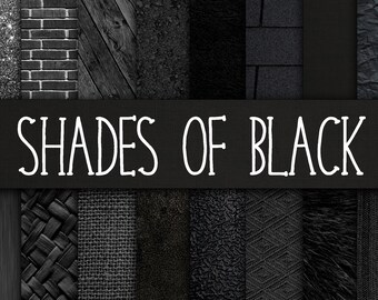 Shades of Black Digital Wallpaper Textures Printable Graphics Boho Retro Dark Themed Designs For Scrapbooking Junk Journal Pages Gift Wrap