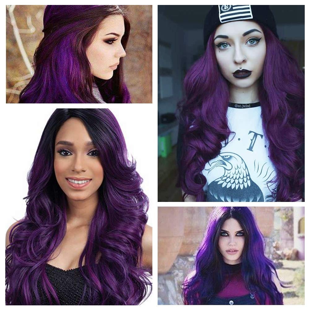 Ombre Purple Curly Synthetic Wig: Heat Resistant, Long  display picture 2