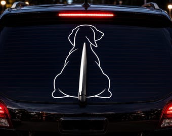 Wagging Dog Tail Car Decal SVG: Rear Wiper Blade Design (Digital Download)