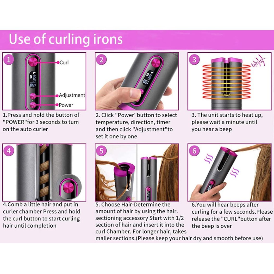 Boucleur de cheveux rotatif automatique Clé USB Le premier Etsy