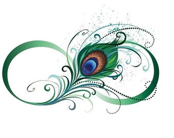 Peacock Feather Swirl Cut Out Design | Resizable Printable PNG, PDF, JPG Read Full Listing Before Purchase Instant Digital File Download