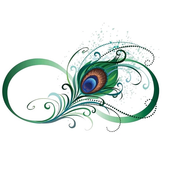 Peacock Feather Swirl Cut Out Design | Resizable Printable PNG, PDF, JPG Read Full Listing Before Purchase Instant Digital File Download