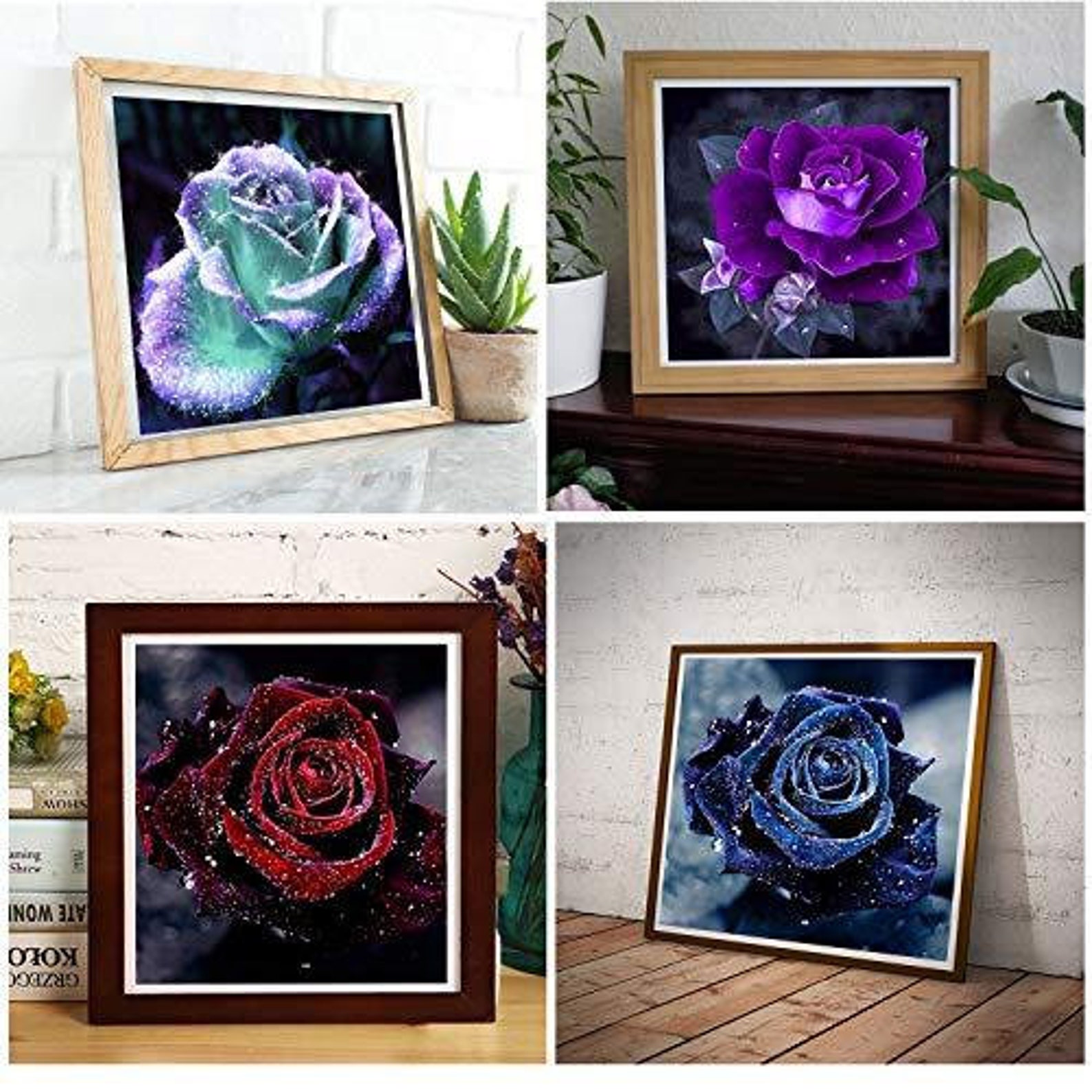 Beautiful Roses 5d Diy Diamond Painting by Numbers Diamond Art Etsy