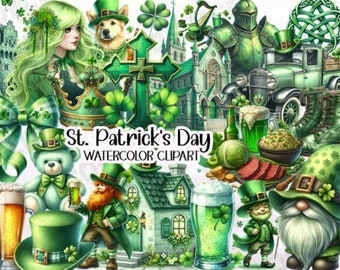 Printable Irish St. Patrick's Day Clipart PNG Sublimation Graphic Digital Sublimation Clipart Use for Junk Journal Scrapbooks Wall decor etc