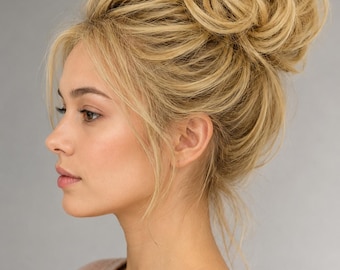 Synthetic Messy Bun Hair Scrunchie: Handmade Volume Updo Hair Piece