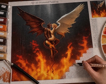 Heaven and Hell Angel Demon Diamond Painting Kit Fantasy Lovers