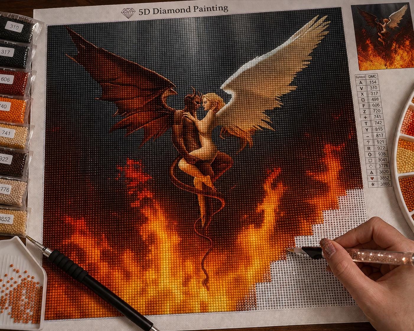 Heaven and Hell Angel Demon Diamond Painting Kit Fantasy Lovers