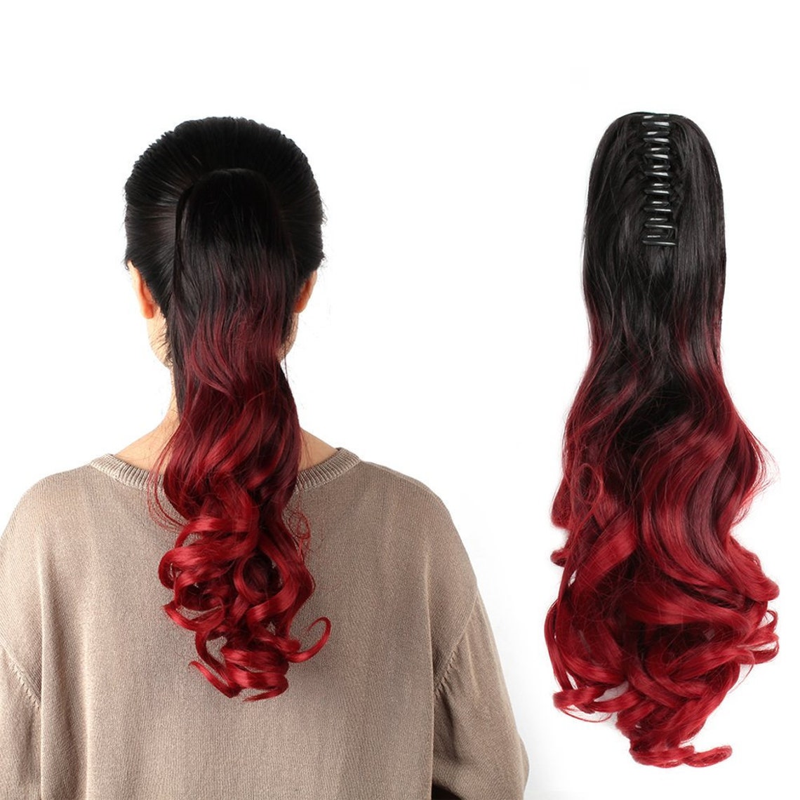Trois couleurs synth tique boucle queue de cheval cheveux Trois couleurs synth tique boucle queue de cheval cheveux