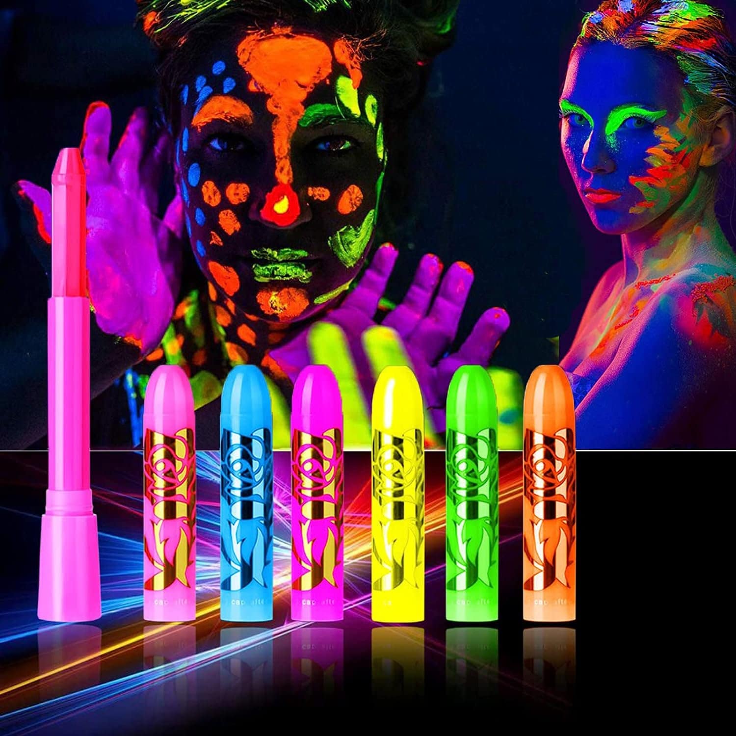 Blacklight Reactive Fluorescent Tempera Glow Party Paint 6 Pack 2