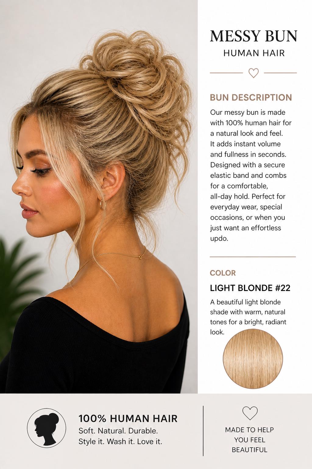 Human Hair Messy Bun Extension: Scrunchie Updo Volume Piece  display picture 1