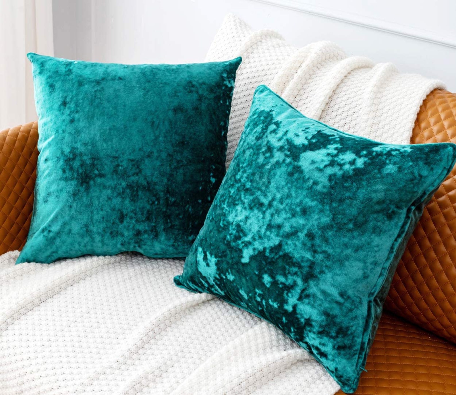 Luxury Crushed Velvet Throw Pillow Covers for Sofa Couch Etsy