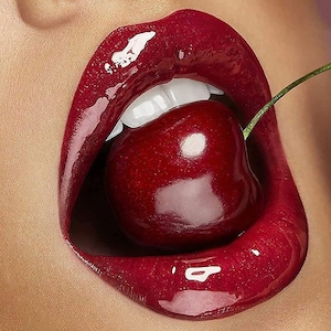 DIY druckbare heiße rote Lippen mit Kirsche Lesen Sie die vollständige Auflistung vor dem Kauf Sofortiger digitaler Dateidownload
