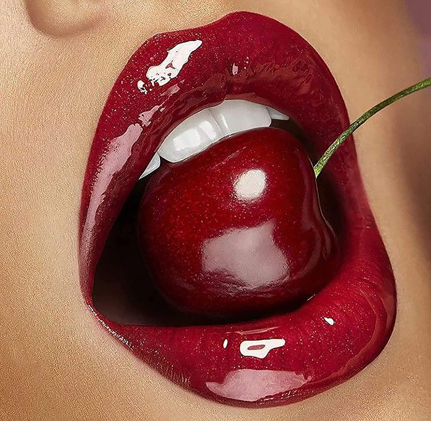 DIY Printable Hot Red Lips With Cherry Read Full Listing Etsy