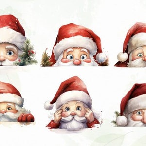 Funny Christmas Peeking Sublimation Santa Reindeer Digital Product for Creative Expression Instant Download 6 PNGs 4500×5400 px – 300 DPI