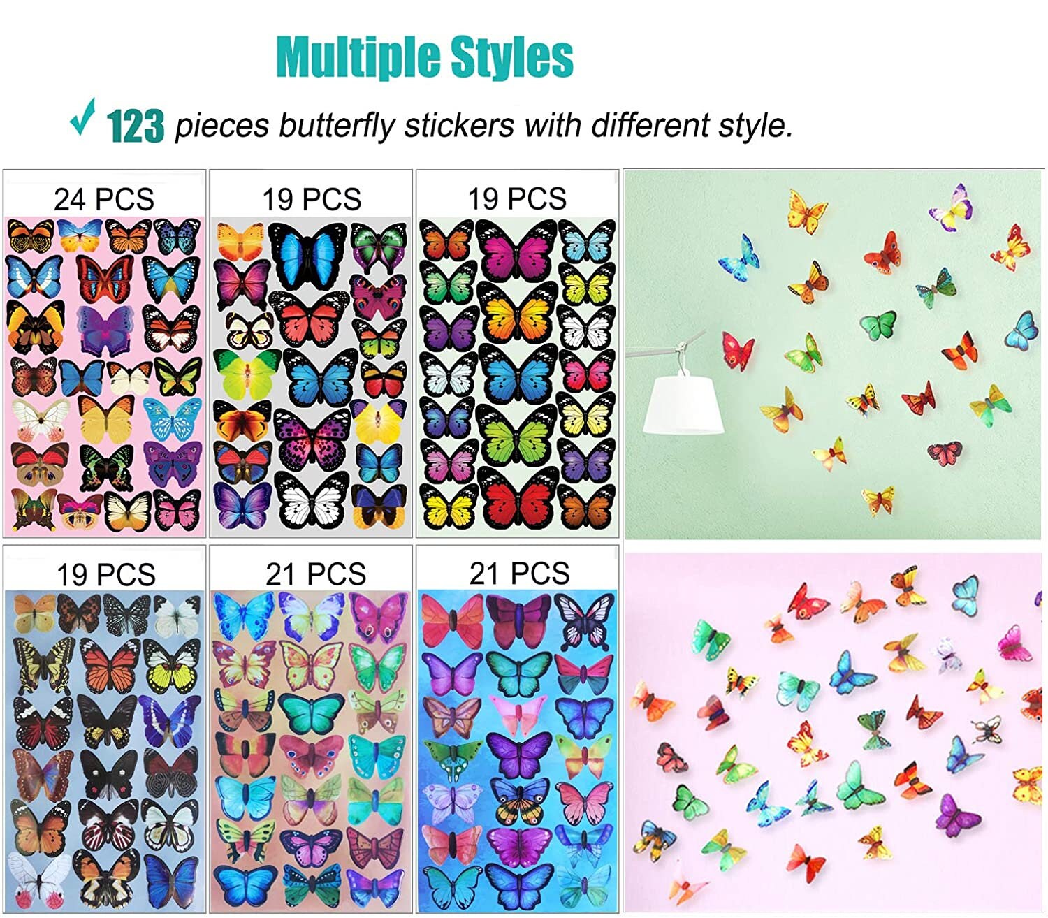 Butterfly Removable 3D Wall Decal 123 Butterfly Stickers 3D Etsy