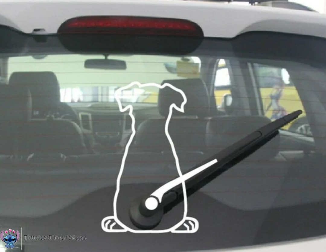 Pugly Rescue Dog WiperTag With Decal - Fun Car Window Accessory For Pet Lovers