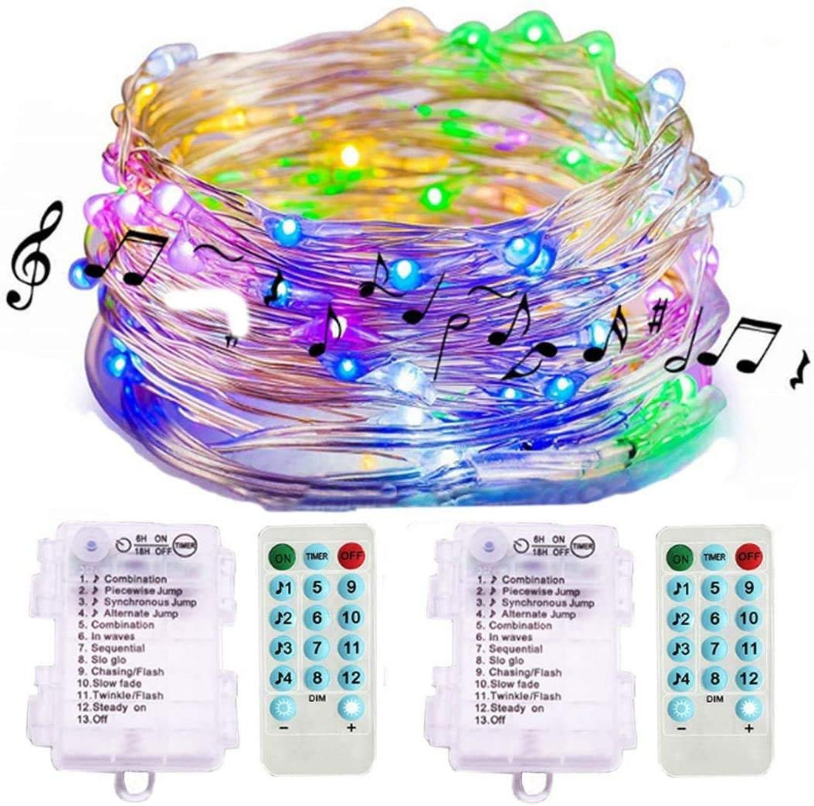 Sound activated music string lights 32.8ft 100leds 12 modes Etsy