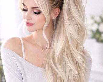 Ombre Blonde Lace Front Wig: Glueless Heat Resistant Synthetic Hair, 22 Inch