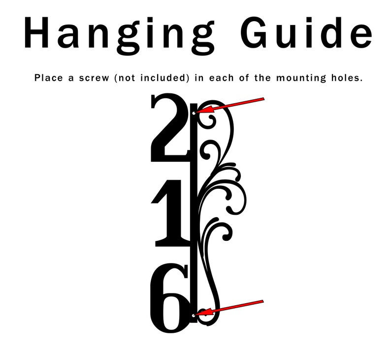 Metal House Number Sign Vertical House Numbers Decorative Etsy