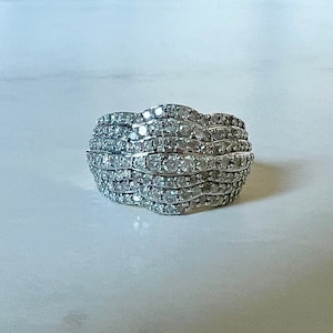 Brilliant 10kt Gold 1.50 Carat Pave Diamond Antique Estate Ring- Vintage Fine Jewelry- Perfect Holiday, Anniversary, Engagement Gift