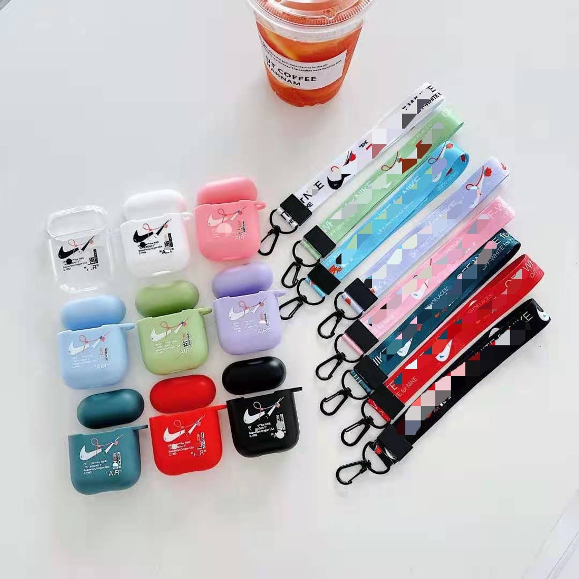 Nike x OffWhite AirPods Case Cover with Lanyard/Strap Skin Etsy