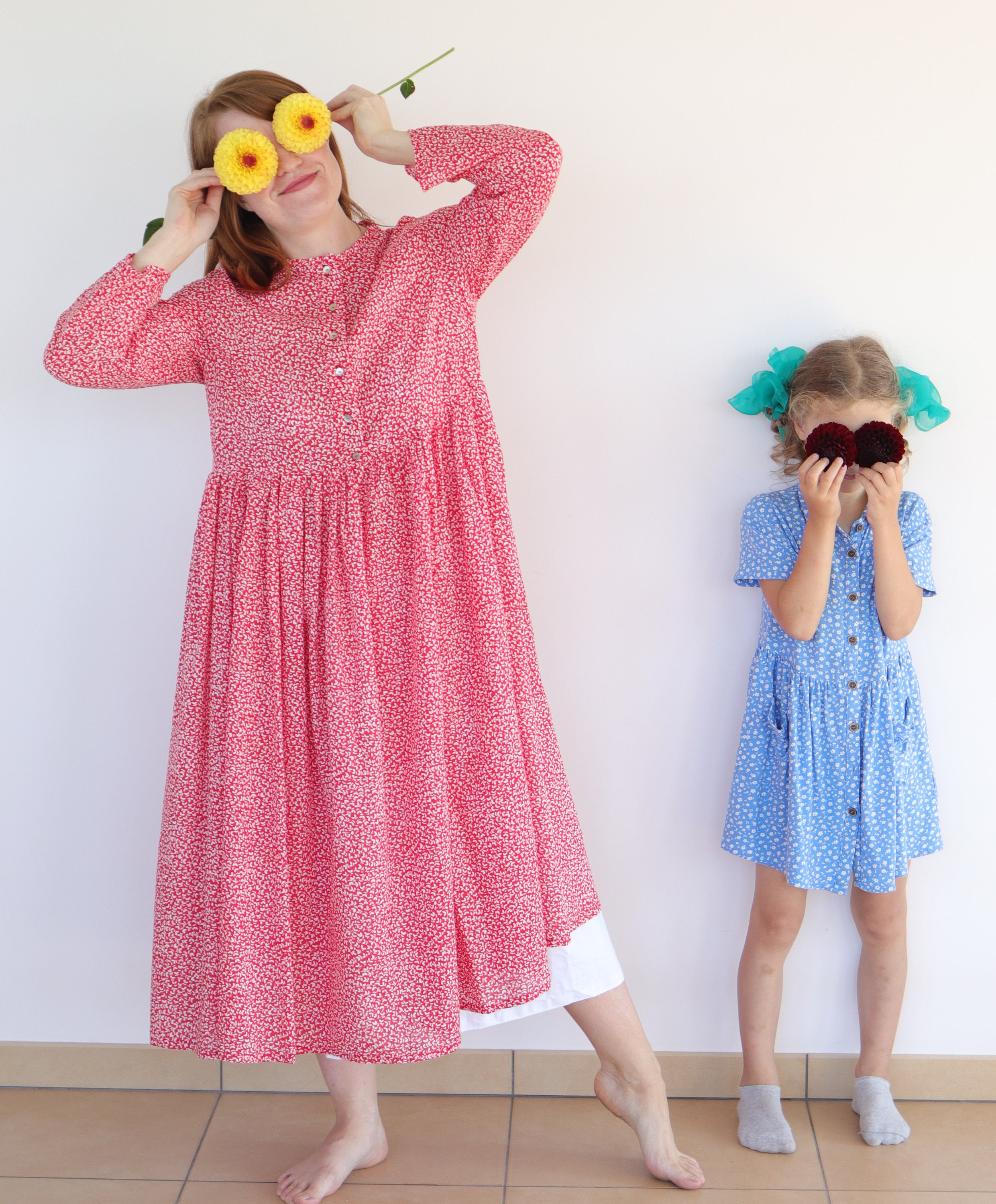 Cotton floral print long dress cotton dress for summer Etsy