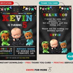 Boss Baby Invitation Birthday Invitation For Kids Etsy