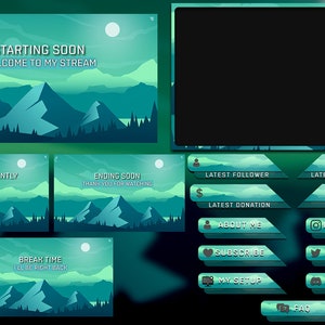 Twitch - Pacote de sobreposição de transmissão com tema Night Sky Pacote de sobreposições e cenas calmas para Twitch, Mixer e muito mais!