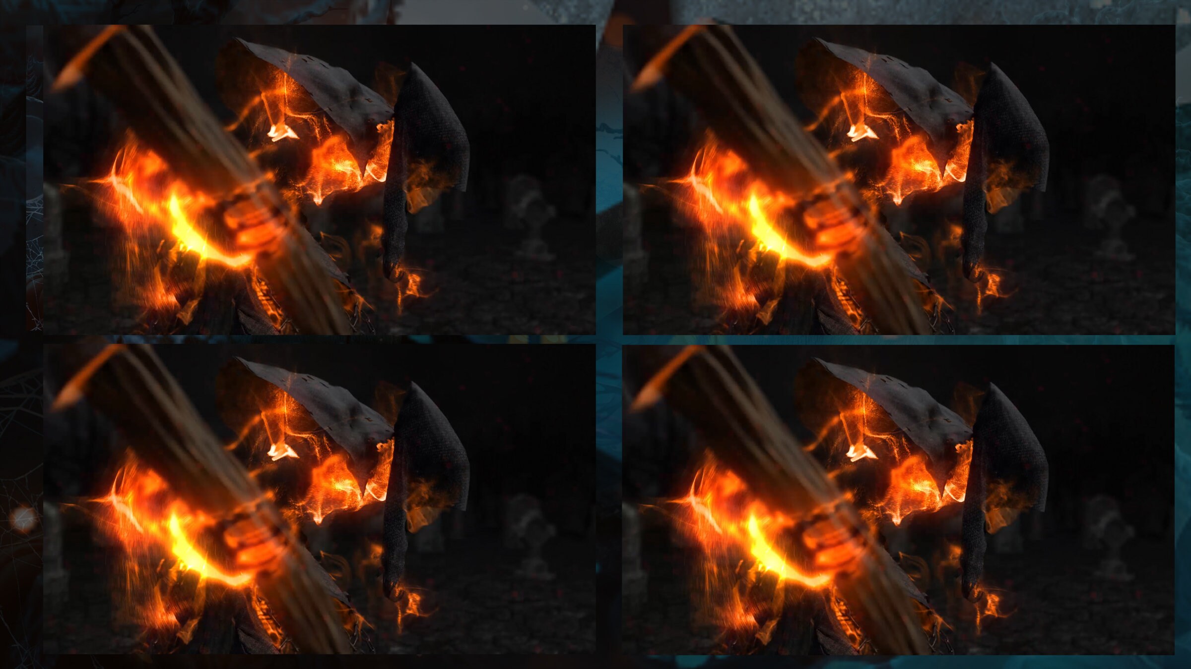 Pack d'incrustations et de scènes animées Fire Horror Dark Reaper pour Twitch