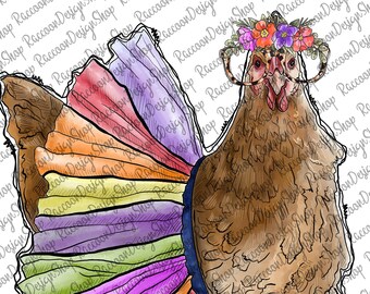Huhn Lady Png, Huhn mit Bandana Png Dateien, Clipart Bauernhof Tier, Kopf Gesicht Download, Vektor, Printable Png, Hahn Png