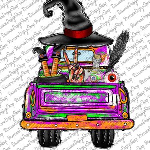 Halloween-vrachtwagensublimatie PNG, Trick or Treat, Halloween, heks, Halloween-sublimatie, downloads van sublimatieontwerpen