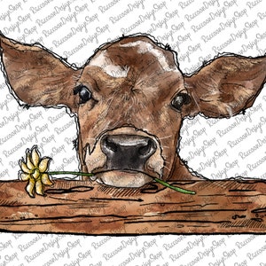 Watercolor Cow, Farm Animals Watercolor, Farmer Png, Heifer Png, Cute Cow, Cow Hand Drawn,Sublimation Png,Animals Clipart,Sublimation Design