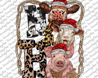 Farm Christmas png,Christmas Animals,Digital Download, Png, Merry Christmas, Christmas Png,Sublimation Designs Downloads, Farm Christmas Png