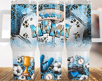 Soccer Mama 40oz Tumbler Wrap, Football 40oz Tumbler Png, Soccer 40oz Sublimation Design,Soccer mom png, 40oz Quencher Tumbler Wrap