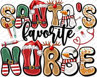 Enfermera favorita de Papá Noel (PNG), Enfermera navideña (PNG), Estetoscopio (PNG), Árboles de Navidad, Árboles de enfermera, Enfermera (PNG), Descarga digital, Diseño de sublimación