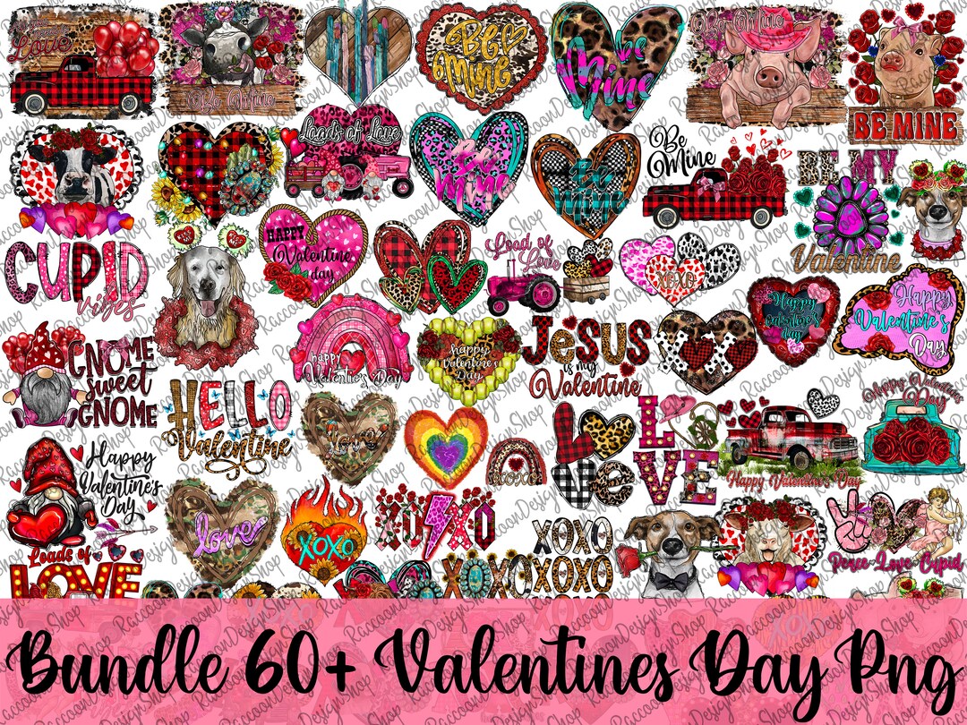 60+ Valentines Png Bundle, Retro Valentine Png, Valentine's Day Png ...