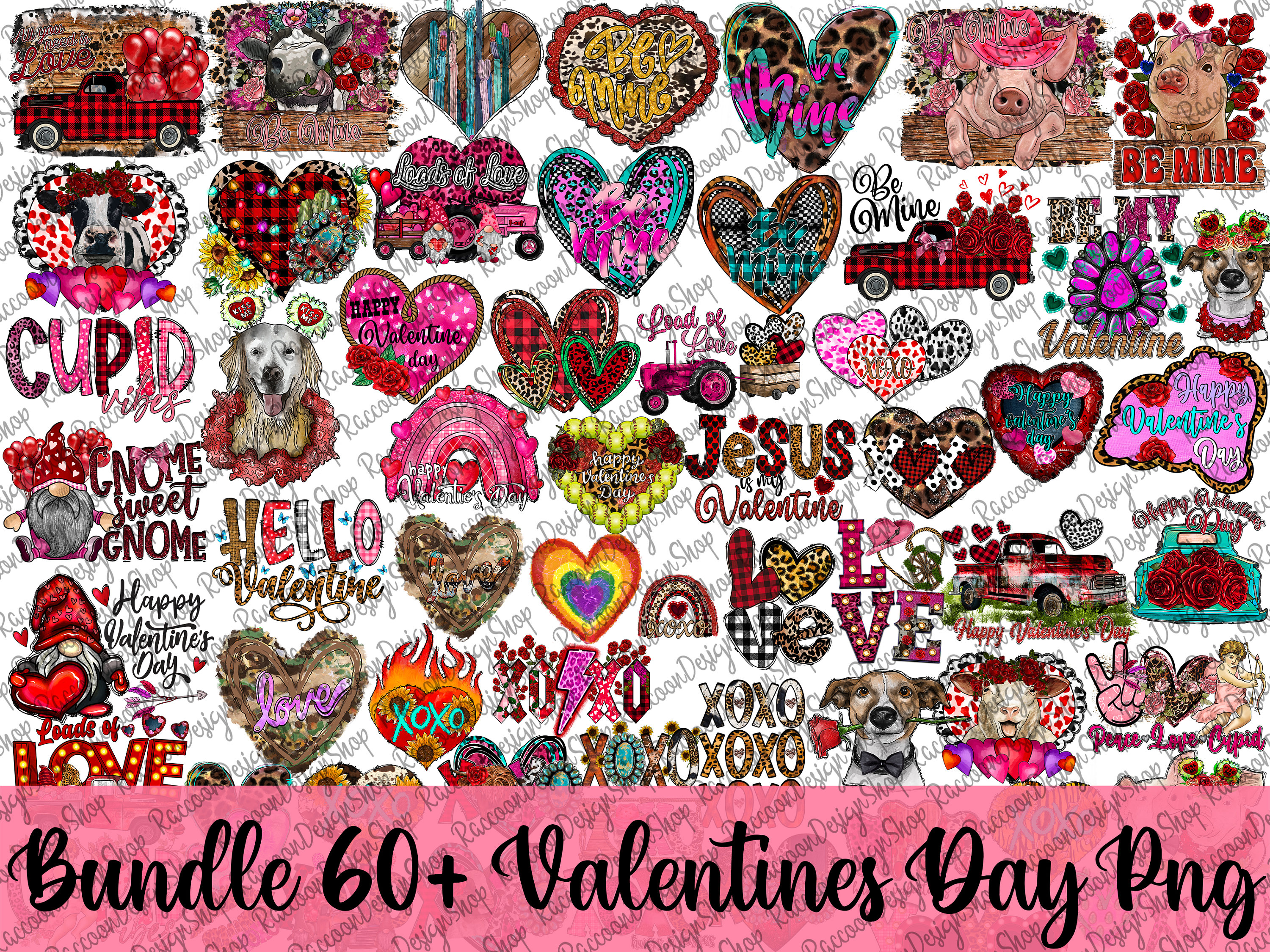 60+ Valentines Png Bundle, Retro Valentine Png, Valentine's Day Png ...