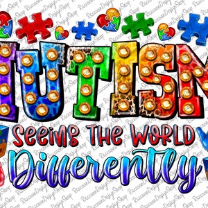 Autism png, Autism Seeing the World Differently Png Autism hearts png, Autism Awareness png, puzzle hearts png, sublimate designs download