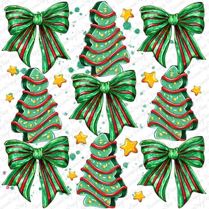 Christmas Coquette Bow Png, Tree Cake Bow Png, Merry Christmas Png, Xmas Holiday Shirt Png, Christmas Tree Png, Christmas Sublimation Design