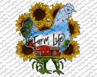 Chicken Farm Life Png, Chicken png files, Farm animal, Just a Girl Who Loves Download, Vector, Printable Png, Farm Life png, Farm png