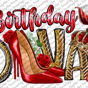 Birthday Diva Png Sublimation Design, Birthday Png, Birthday Queen Png, Birthday Girl Png, Glitter Diva Png, Stilleto Png, Digital Download