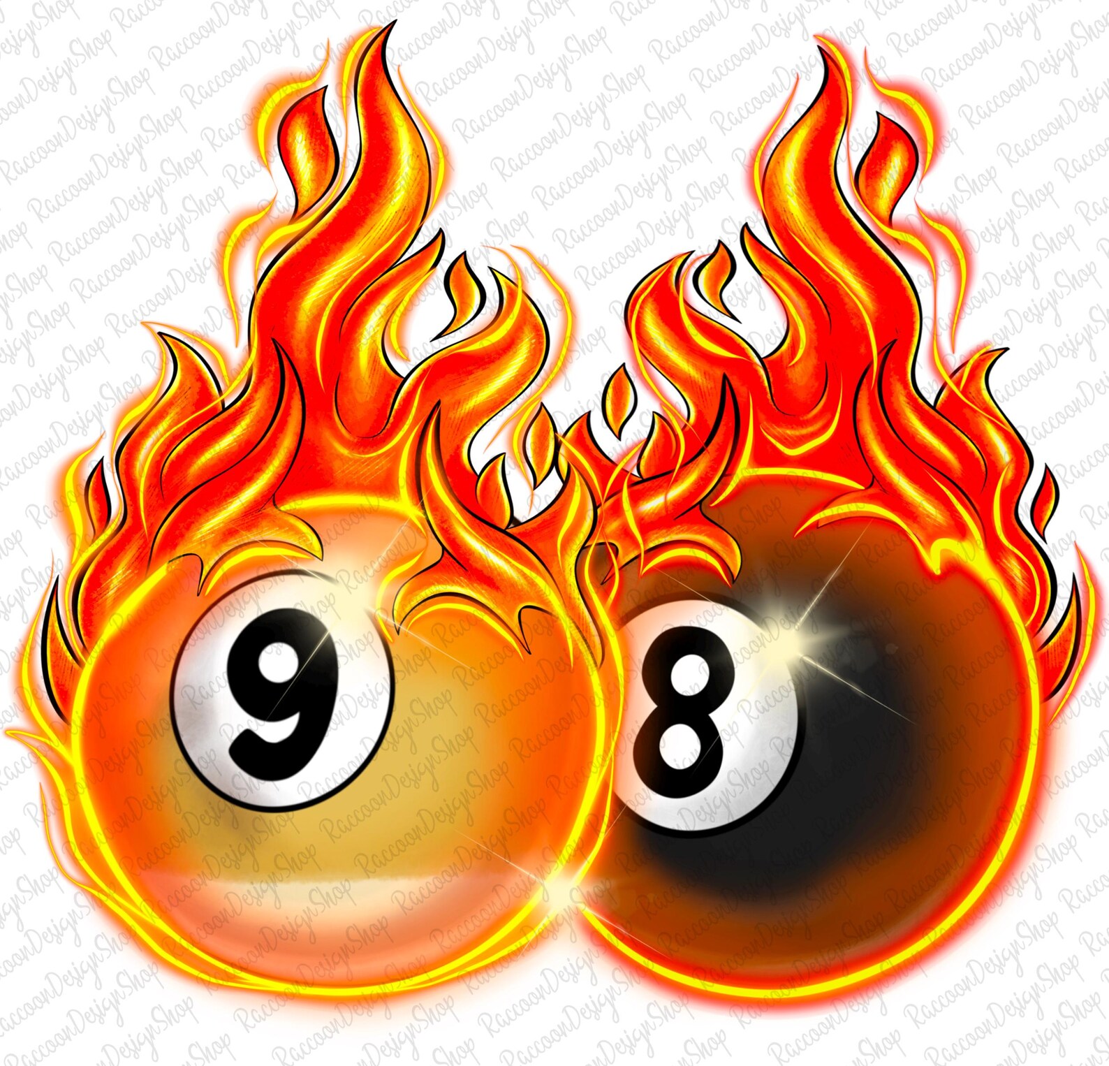 Flaming 8 Balls Png, Flaming Billiards Balls,9 Ball or 8 Ball Png, Pool ...