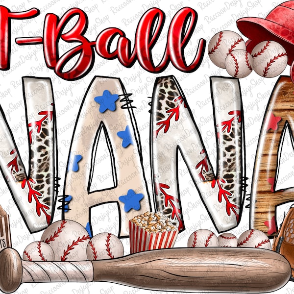 T-ball Nana PNG,  T-Ball PNG, Baseball Clipart,Transparent PNG file for sublimation,baseball nana, nana png, sport nana, tball nana png