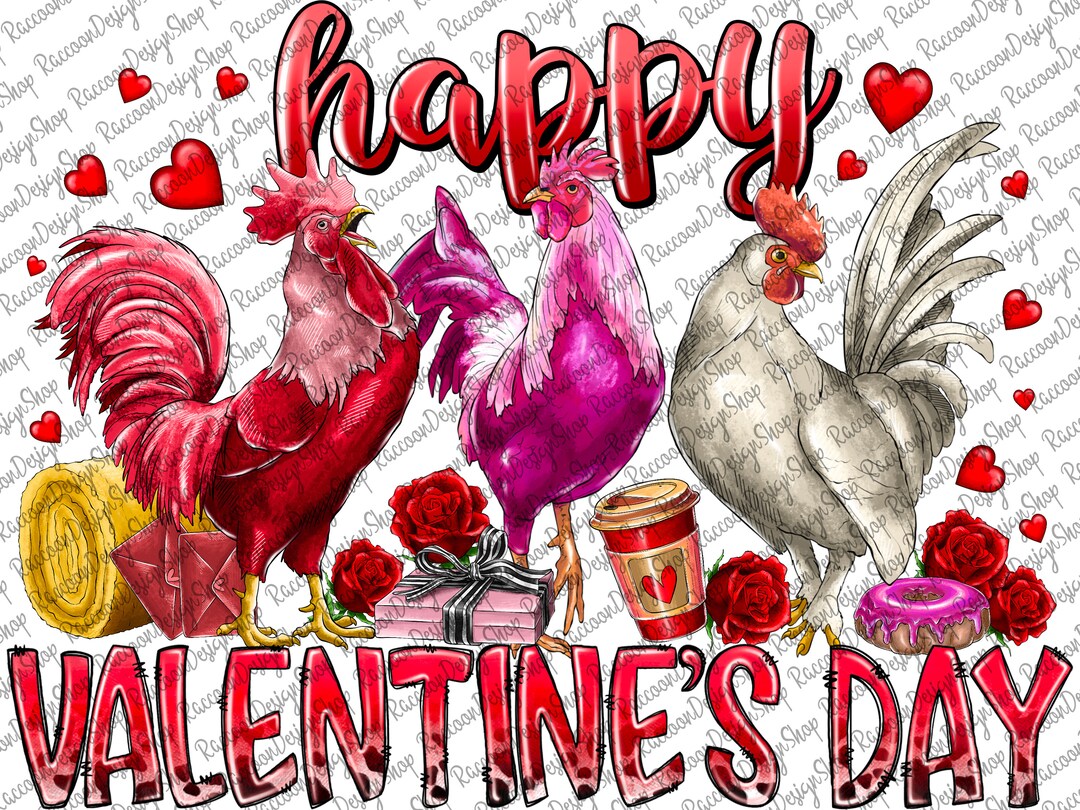 Valentines Day Chicken Png, Happy Valentine's Day Png, Chicken Png, Xoxo, Sunflower Png,chickens