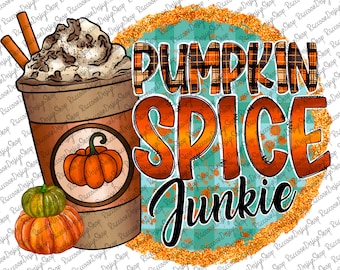 Pumpkin Spice Junkie PNG, Leopard Print Pumpkin, Fall Sublimation (Digital Download)