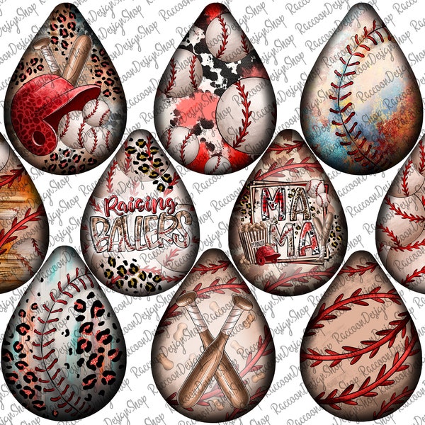 Baseball Teardrop Earrings Png Sublimation Design Bundle, Baseball Png, Western Baseball Teardrop Earrings Png, Sports Png, Digital Download