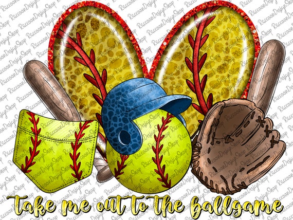 Take Me Out To The Ballgame png, Softball clipart, Softball Sublimation, Digital Download, Love Softball,Softball Mom png, Softball png