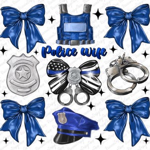 Police Wife Coquette Png, He’s Working PNG, Police Wife, Cop Wifey, Back the Blue Sublimation Designs, Policeman Latte png,police tshirt