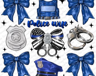 Police Wife Coquette Png, He’s Working PNG, Police Wife, Cop Wifey, Back the Blue Sublimation Designs, Policeman Latte png,police tshirt