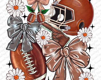 Touchdown Season Png, Football Fall Autumn Png, Football Game Day Png, Floral Football Png, Football Coquette Bow Png, Football Fall Design